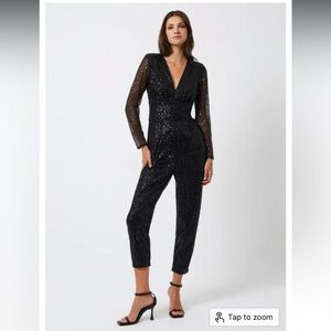French Connection | Dilara Sequined Cropped Jumpsuit | Size 6 | NWT